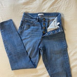 Loft High-Waisted Medium Wash Skinny Jeans